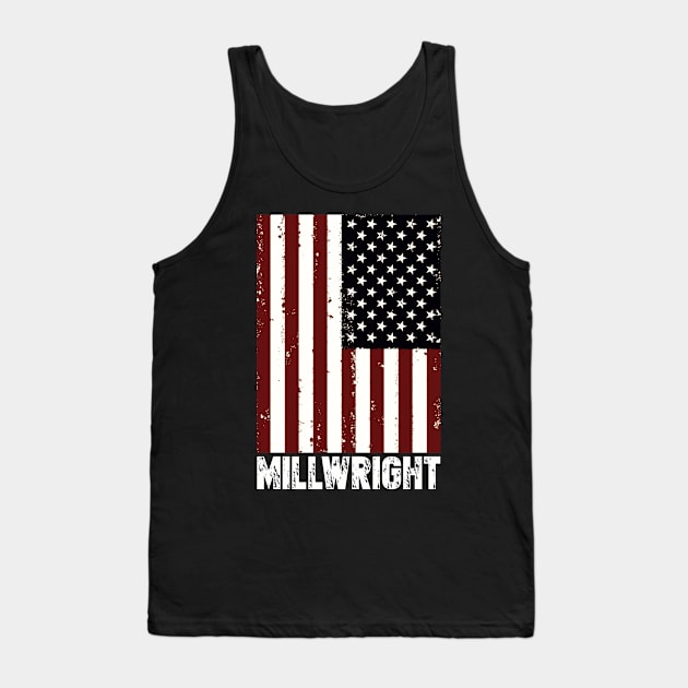 Millwright T-Shirt - American Flag Gift Tank Top by Ilyashop